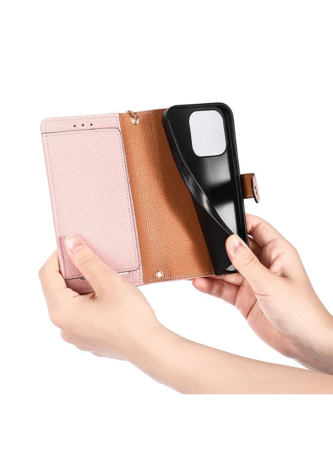 Wallet Style Phone Case for iPhone16 Pro Max 2024 5G Zipper Pocket Wallet with Shoulder Strap Wrist Strap, PU Leather Stand RFID Flip Card Holder - Image 5